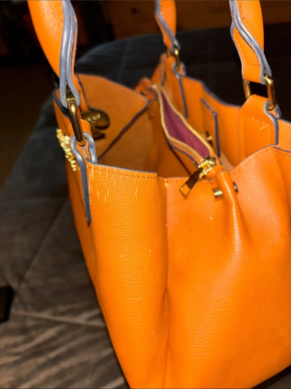 kate spade caramel tan leather satchel